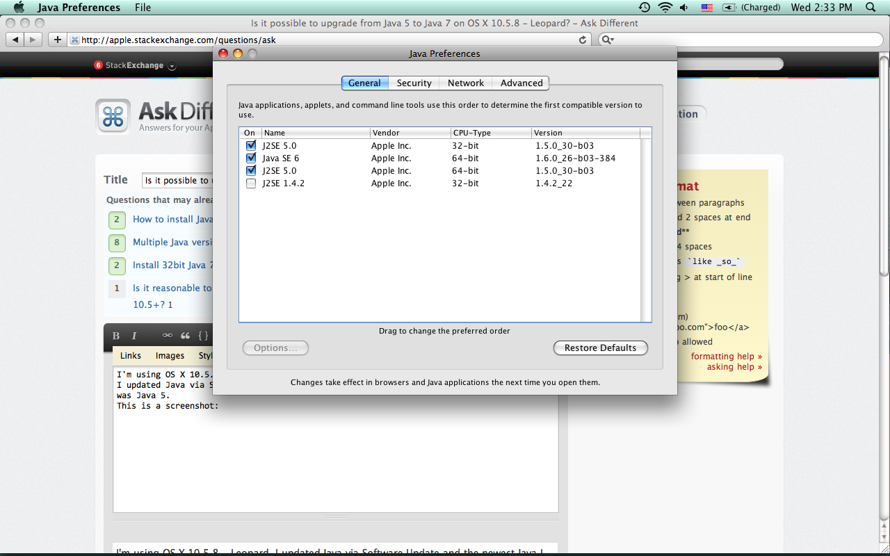 Updating Mac Os X Software